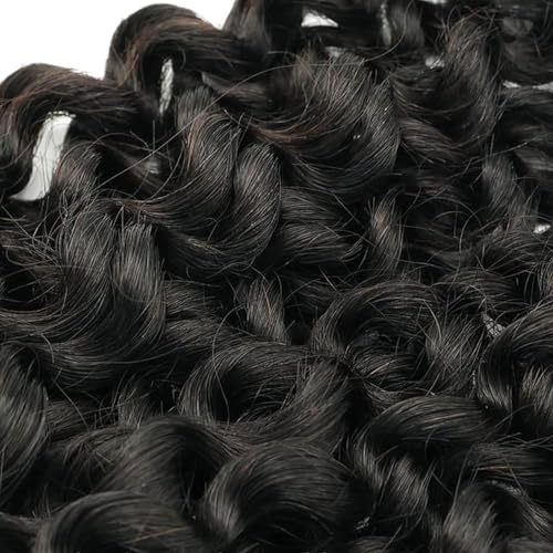 BA #1B Human Deep Wave Braiding Hair Bulk 26 Inch Natural Black 3 Bundles