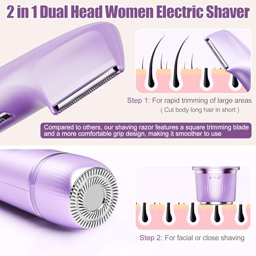 Women Electric Bikini Trimmer & Shaver 2-in-1 Waterproof Rechargeable