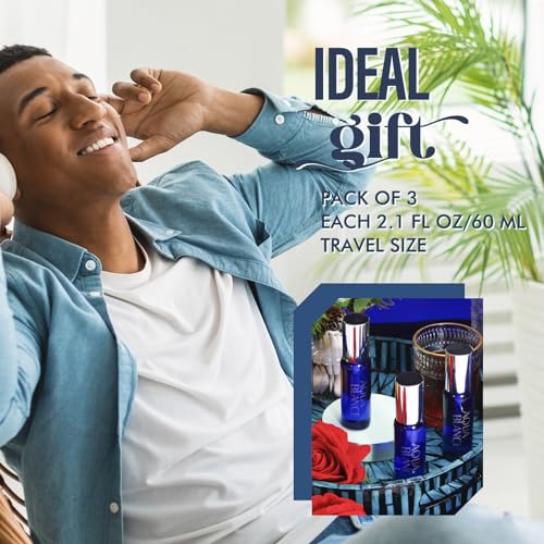 AQUA BLANCE Men's Body Spray 3-Pack Travel Size, 2.1 Oz
