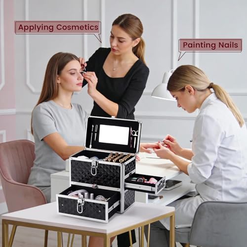 Frenessa Nail Polish Organizer Case with Mirror & Lock
