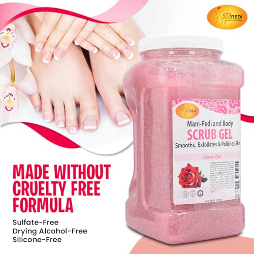 SPA REDI Sensual Rose Detox Foot Soak & Pumice Scrub Gel Set - 128 oz Each