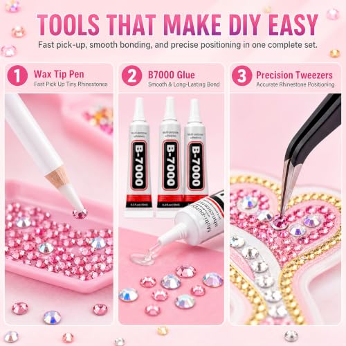 50,000 Pcs 3mm Resin Jelly Flatback Rhinestones Kit with B7000 Glue