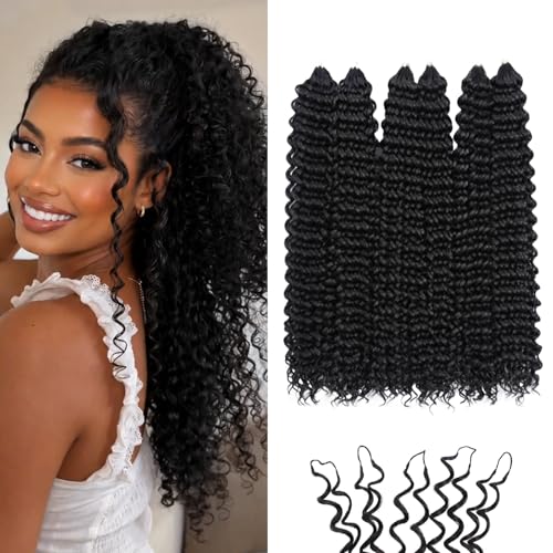 14" Hand-Tied Synthetic Crochet Hair Extensions - Jerry Curl
