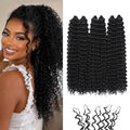14" Hand-Tied Synthetic Crochet Hair Extensions - Jerry Curl