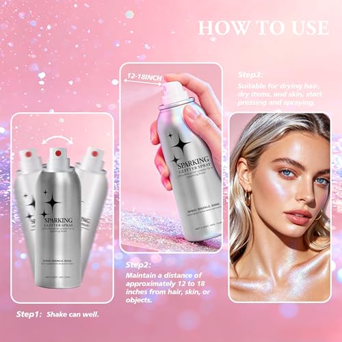 Hair and Body Glitter Spray – Quick-Dry Shimmer Mist, 100ml