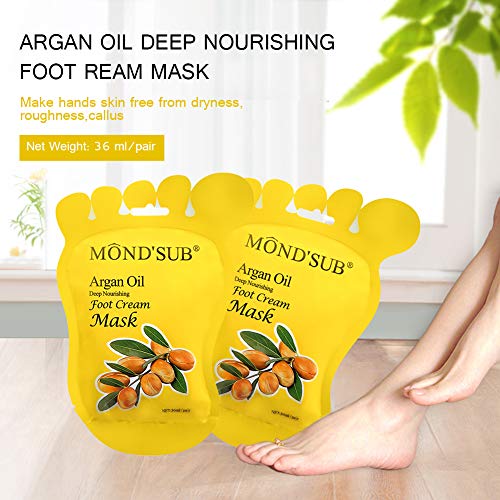 Argan Oil Foot Mask, Hydrating feet Mask,Deep Conditioning Mask, Intense Repair for Those with Dry, Callus, Chap, Darkness and Pigmentation, Best Foot Hydration Treatment Masque- Men Women(5pairs)