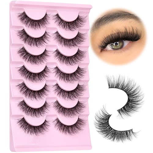 Wispy Mink False Eyelashes Clear Band 18mm - 7 Pairs