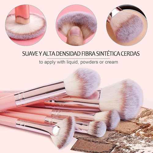 Makeup Brush Set, 42Pcs Makeup Tool Set Premium Synthetic Foundation Powder Concealers Eye Shadows Blush Makeup Brushes Kit with Makeup Sponge, Powder Puffs for Beginner & Professional