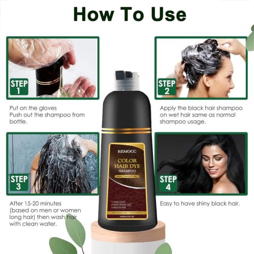Herbal Hair Dye Shampoo Wine Red - Gray Hair Coverage