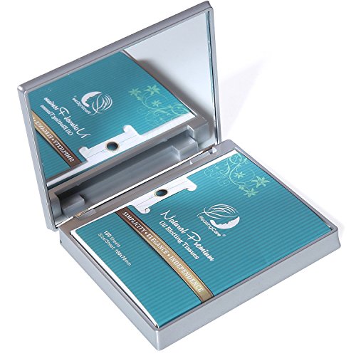 Makeup Mirror with Bamboo Charcoal Oil Blotting Papers - 100 Sheets