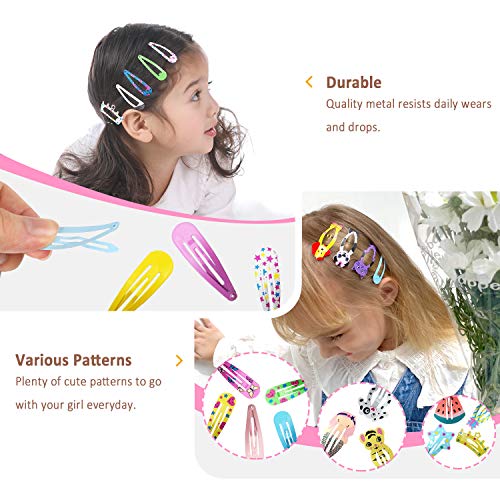 100 Pcs Snap Hair Clips for Girls, Kids & Women | Funtopia