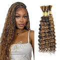 P4/27 Blonde Braiding Hair 3 Bundle 12-28 Inch Boho Deep Wave