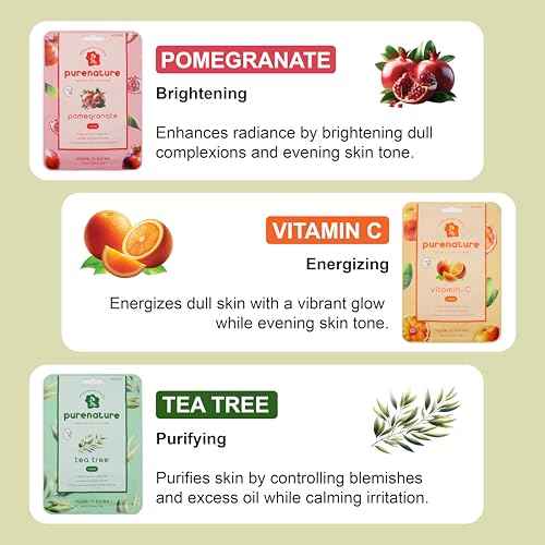 PB&Jay Purenature Hydrate and Calm Facial Mask - 12 Pack Acai Berry,Vita c,retinol and more, Made in Korea, Face Mask Skincare for Hydration, Skincare Face Mask, Moisturizing Mask for Sensitive Skin