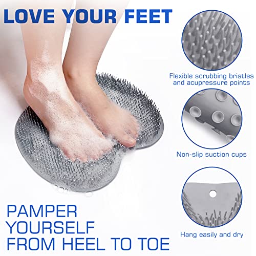 2-Pack Shower Foot Scrubber Mat with Suction Cups
