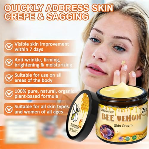 Bee Venom Cream, Advanced Firming & Wrinkle-Reducing, Professional Bee Venom Skin Cream, Natural bee venom comprehensive cream for All Skin Types (2 Pack)