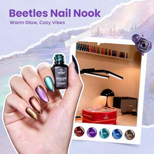 Beetles Nail Nook Gel Nail Polish Set - 119 PCS 100 Colors Gel Polish Kit Base Glossy Matte Glitter Top Coat Glitter Pearl Cat Eye White Red Pink Nude Uv Led Nails Gift for Women