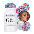 Star Face Glitter Stick - Red White Blue Holographic Sequins