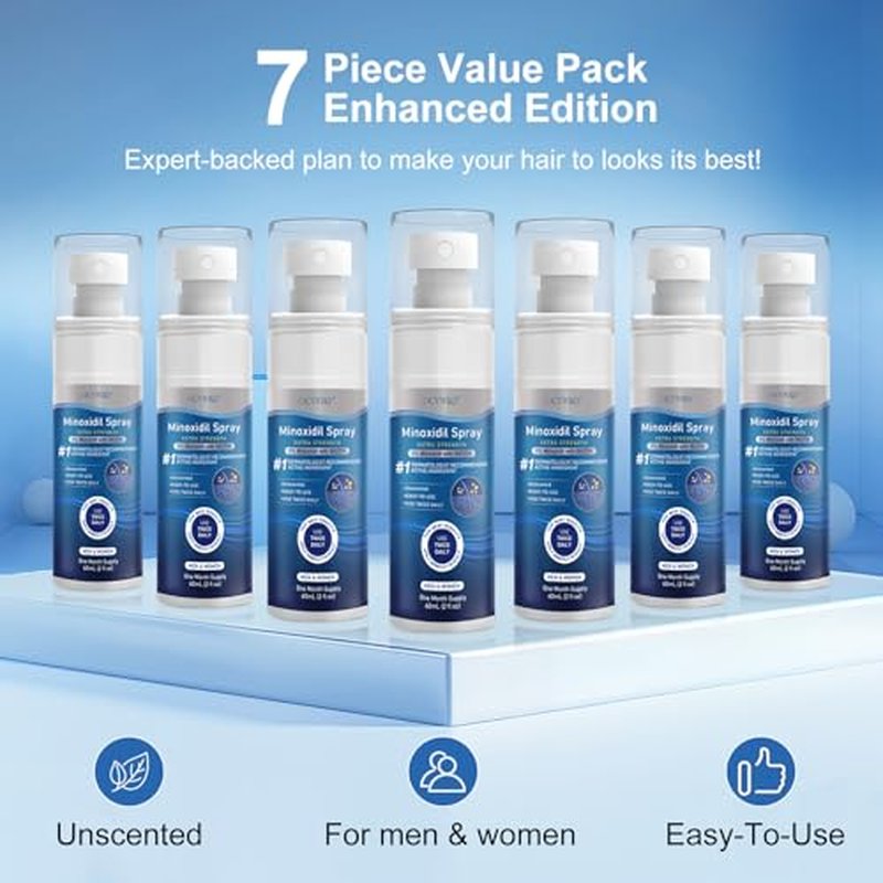 5% Minoxidil Spray for Hair & Beard Growth - 7 Bottles
