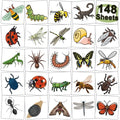 148 Bug Temporary Tattoos for Kids - Individually Wrapped