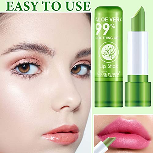 8 PCS Aloe Vera Lipstick,Magic Temperature Color Changing Lip Gloss Set,Long-lasting Nutritious Waterproof Lip Balm Moisturizing Lipstick Lip Makeup Kits for Women