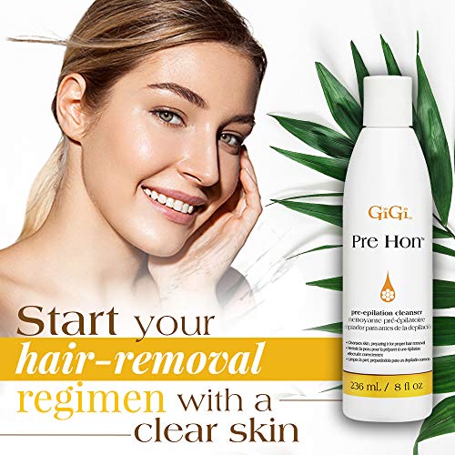 GiGi Pre Hon Pre-Epilation Pre Wax Cleanser - Skin Prep for Waxing, Removes Oil & Impurities, Ideal for Face & Body, 8 fl oz