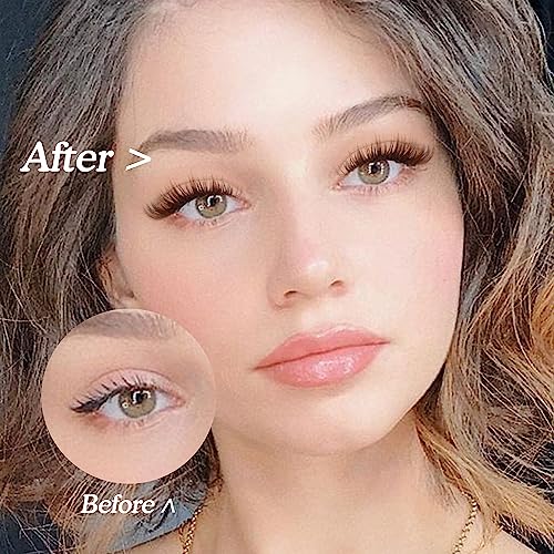 7 Pairs Mink DIY Individual Fluffy Wispy Lashes - Brown Natural Look False Eyelashes Extensions