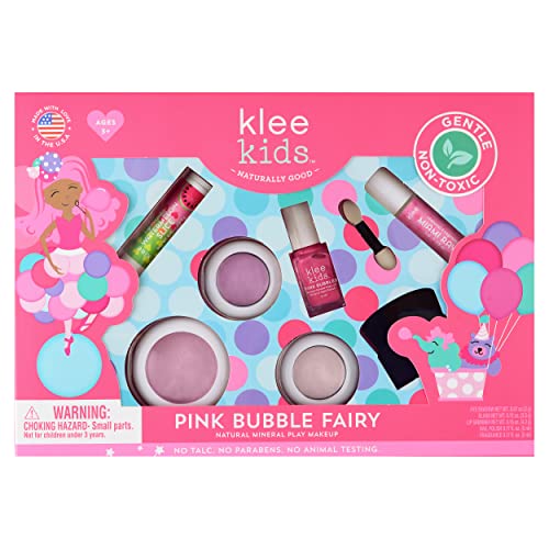 Klee Naturals Kids Play Makeup Kit - Non-Toxic Pink Bubble Fairy