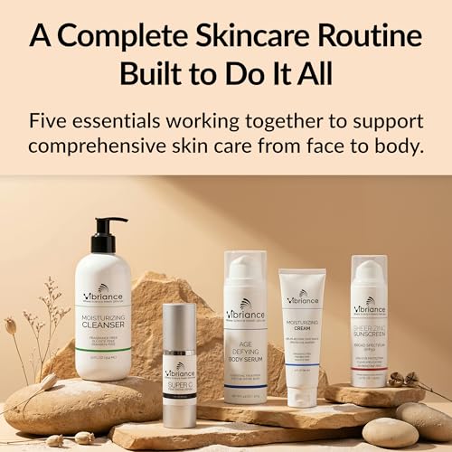 Vibriance Premium Skincare Bundle with Vitamin C Serum, SPF 50 Sunscreen & Body Rejuvenation
