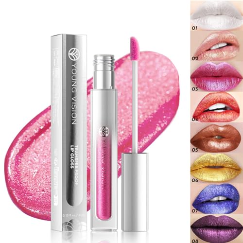 Sparkling Lip Gloss,4 Colors Lips Plumping,Super Lustrous Glimmer Gloss,Non-Sticky High-Shine Finish,Long Lasting & Waterproof Lipstick Makeup for Lip,Eyeliner& Eyeshadow (05060708, 4PCS)