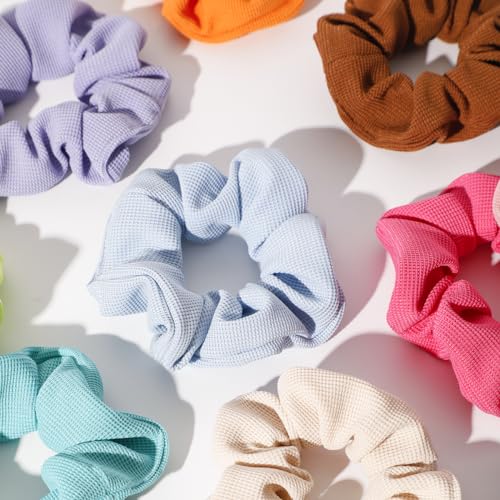 Artilady Silk Hair Scrunchies - 12 Pack Large Pleated Slip Silk Scrunchies for Women Elastic and Soft Cute Hair Ties No Damage Girls Hair Accessories Ponytail Holders Christmas Birthdays Gifts