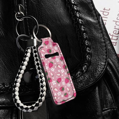 Neoprene Chapstick Holder Keychain for Lip Gloss & Cosmetics