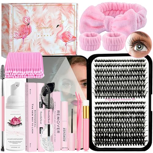 DIY Lash Extension Kit 340 Clusters 9-18mm 30+40D Curl