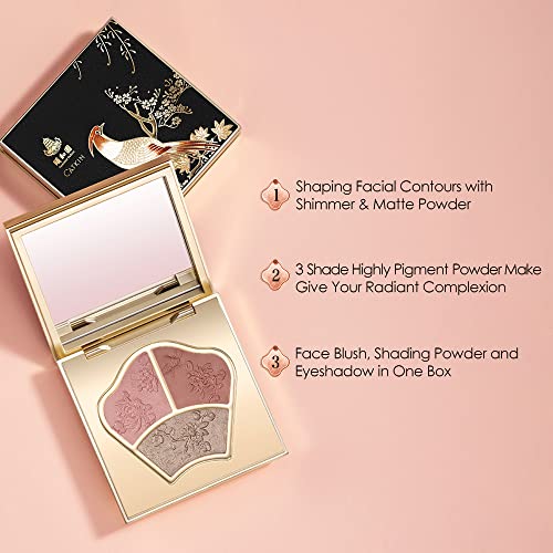 CATKIN Powder Blush Pink Nude Eyeshadow Palette Cheek Highlighter Makeup Palette (C01 Pink)