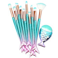 11Pcs Makeup Brushes Set with Mermaid Handles