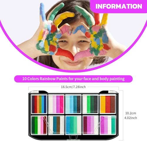 40 Color Face Paint Kit with Brushes - Water Activated