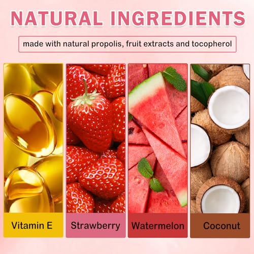 Honey Pot Lip Balm,3PCS Coconut Watermelon Strawberry Lip Balm,Moisturizing and Repair Bee Lip Balm Honey Pot,Prevention Dry and Crack Lip Mask Overnight