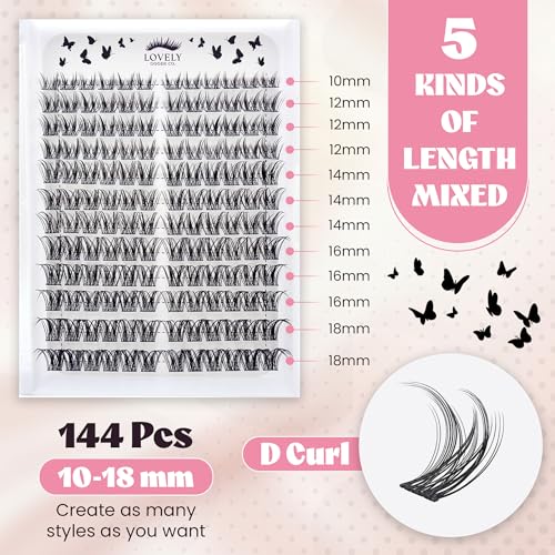 Flutter D Curl Cluster Lashes 10-18mm Mixed Length