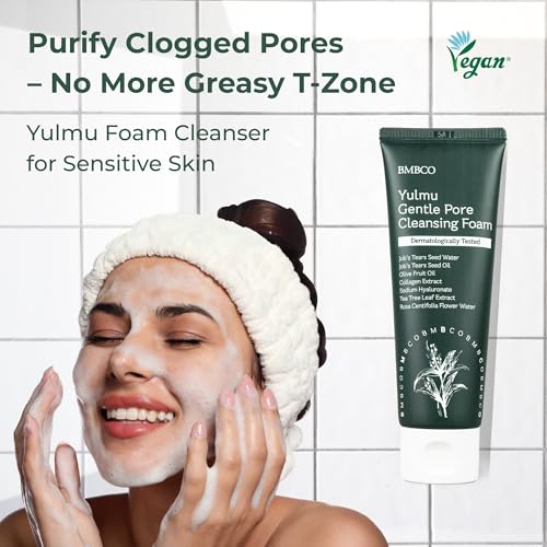 BMBCO Gentle Pore Cleansing Foam for Sensitive Skin ? Yulmu Vegan Face Wash with Natural Surfactants & Hydrating Formula, 120g
