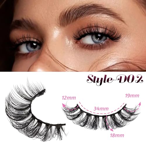 Veleasha Russian Strip Lashes DD Curl Fluffy Faux Mink 10 Pairs