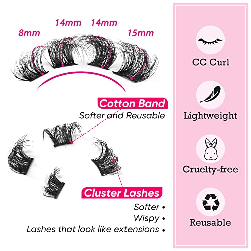 Cluster Lashes 3D Natural Look - 7 Pairs Eyelash Extensions