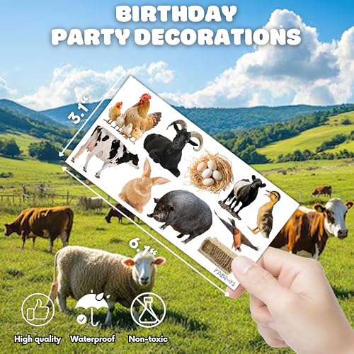 103 Pc Farm Animals Temporary Tattoos Party Pack