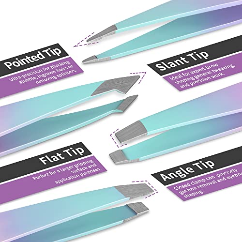 7-Piece Eyebrow Tweezers Set with Scissors & Razor