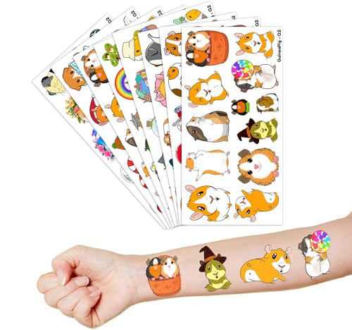 96 Guinea Pig & Hamster Temporary Tattoos - 8 Sheets