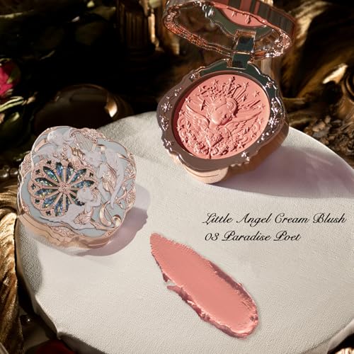 Flower Knows Little Angel Cream Blush Warm Pink Hydrating Blush for Cheeks - Buildable & Long-Lasting Dewy Face Makeup