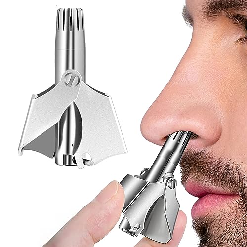 Nose & Ear Hair Trimmer - Professional Grooming Tool for Men and Women - No Pain, No Pulling - Waterproof & Portable-Great Gift for Men & Women,Easy to Wash and Store (Manual SK018)