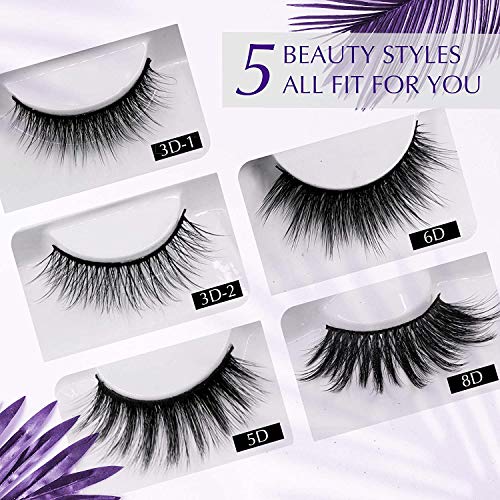 Magnetic Eyelashes with Applicator: 5 Pairs Reusable Natural & Glam Lashes, Lightweight Magnetic Liner, Beginner-Friendly, No Glue Needed, Waterproof & Cruelty-Free