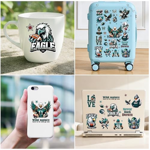 Football Temporary Tattoos, 8 Sheets 200+ Designs