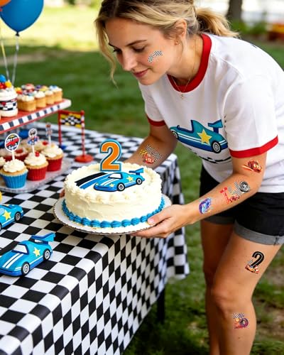 216 Pcs Two Fast Race Car Temporary Tattoos for Party