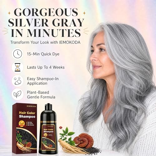 Silver Gray Hair Dye Shampoo - 3-in-1 Color & Condition