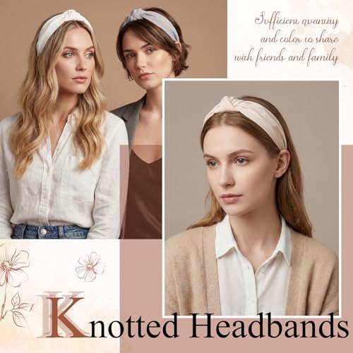 Obeoby 8Pcs Knotted Headbands for Women, No-Teeth Comfort